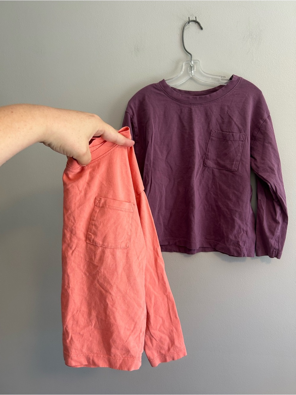 George toddler 4/5 pink & purple long sleeve pocket tshirts top bundle